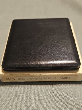 Vintage NWB Black Leather Cigarette Case - Classic Men’s Accessory